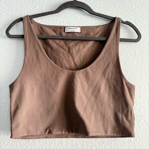 Babaton Aritzia Crop Fitted Tank Top Size L‎ Brown